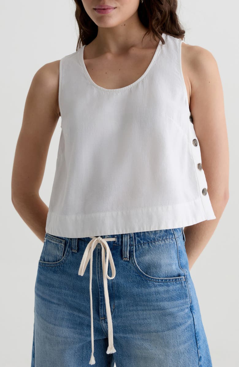 AG Alpha Crop Linen & Cupro Tank, Main, color, 