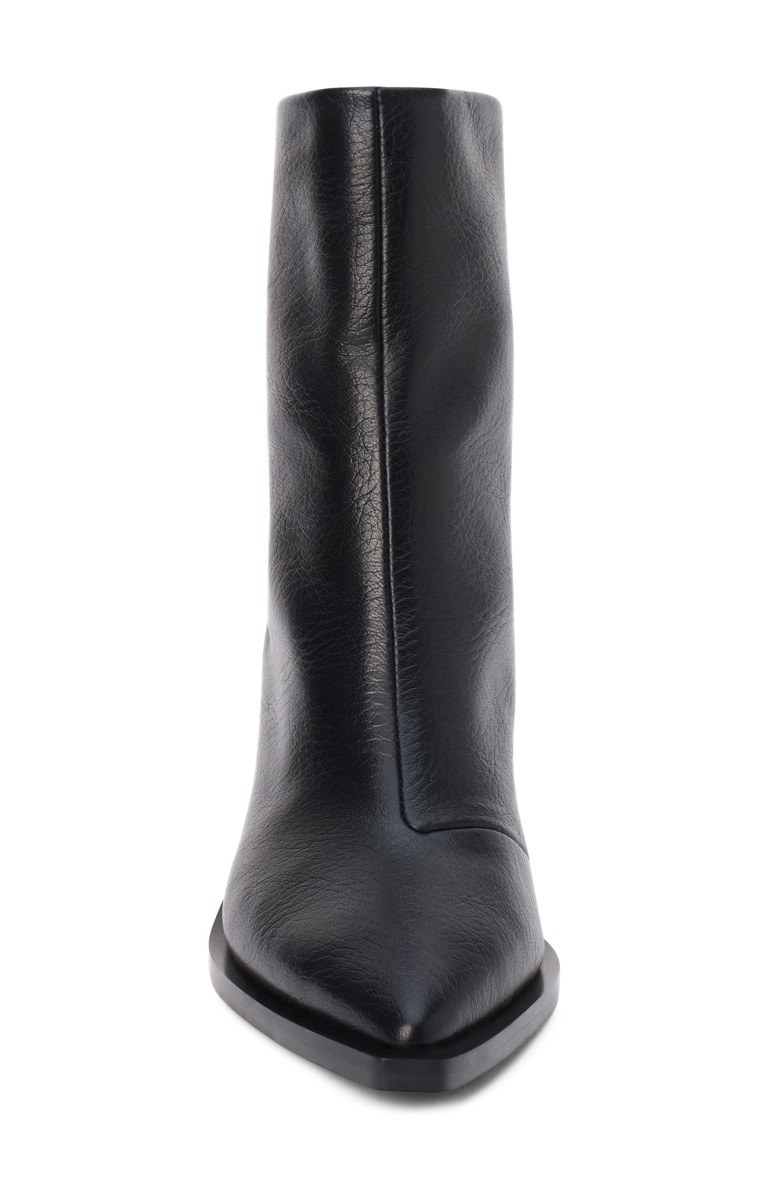 Matteo Croc Embossed Faux Leather Boot, Alternate, color, BLACK