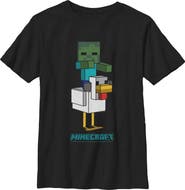 MINECRAFT Boys Minecraft Chicken Jockey Logo T Shirt