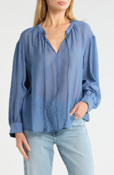 Long Sleeve Woven Top