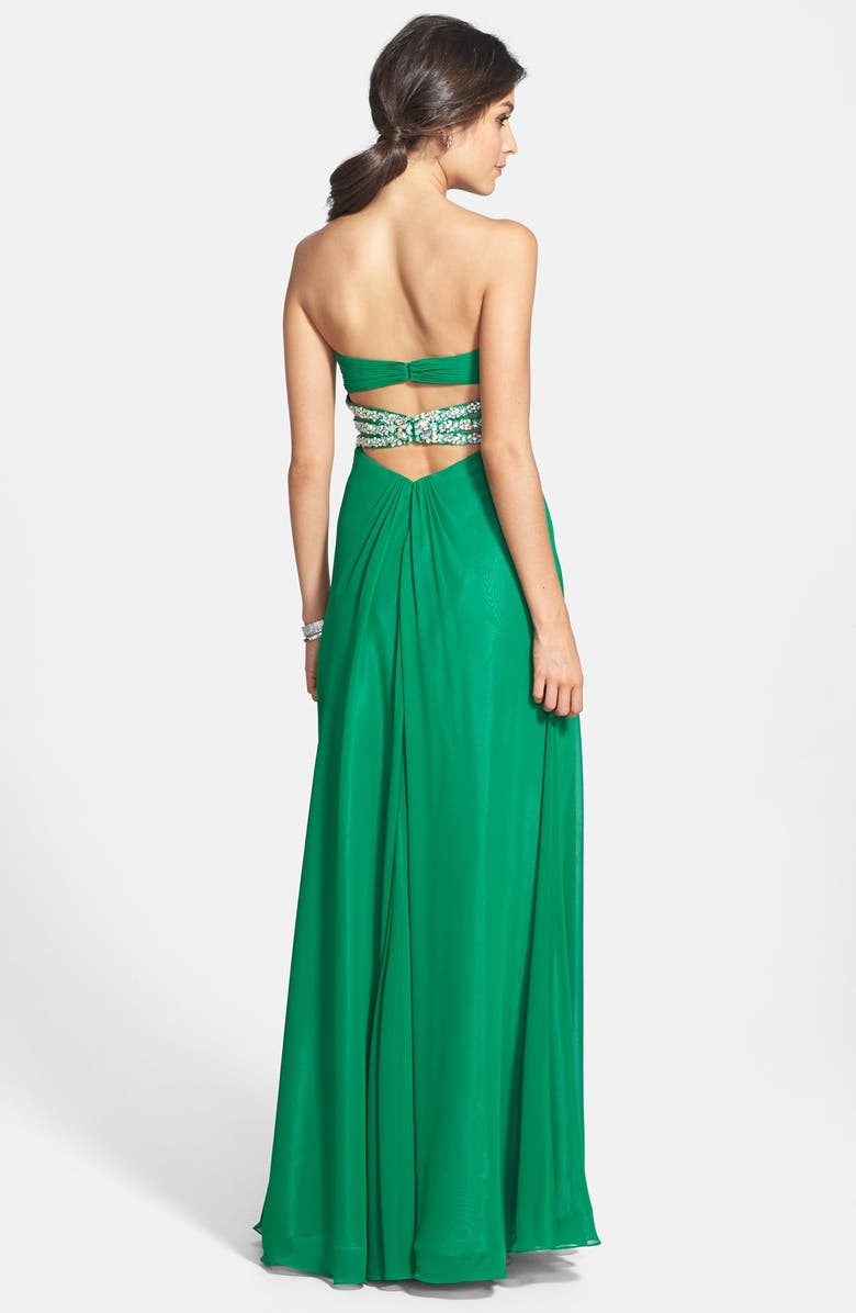 Faviana Sweetheart Chiffon Gown, Alternate, color,