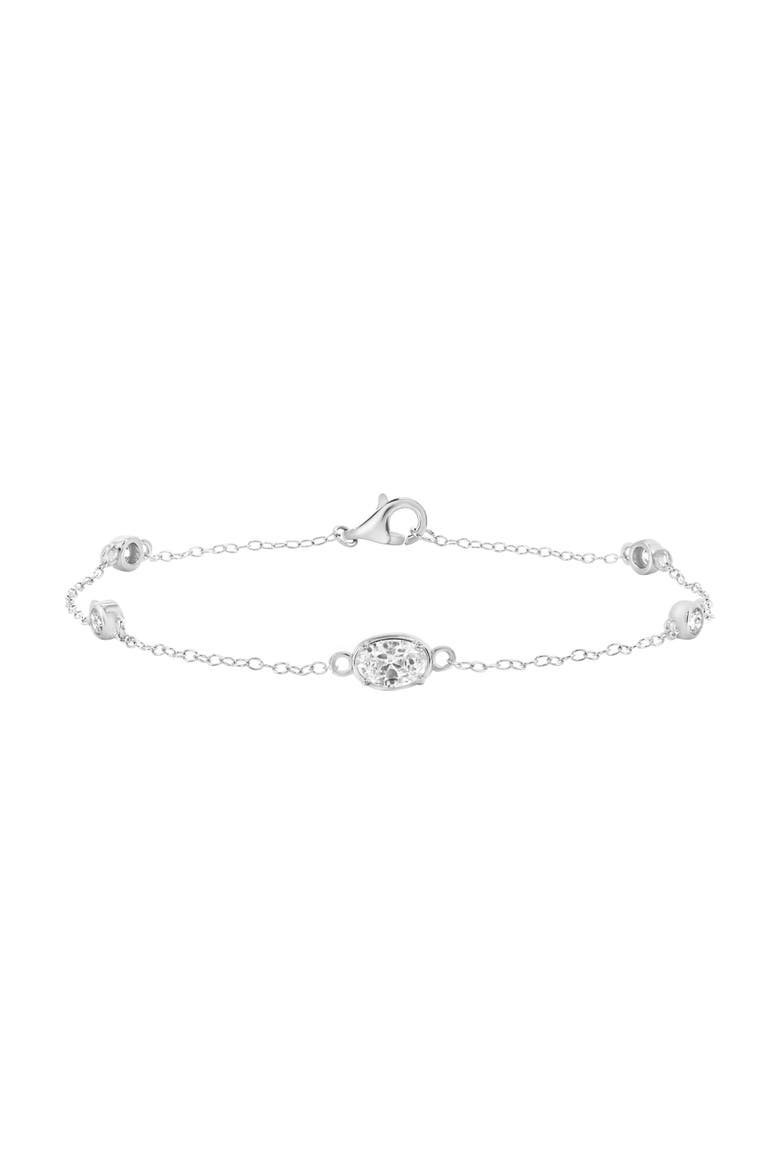Sterling Silver Crystal Bracelet, Main, color, Silver
