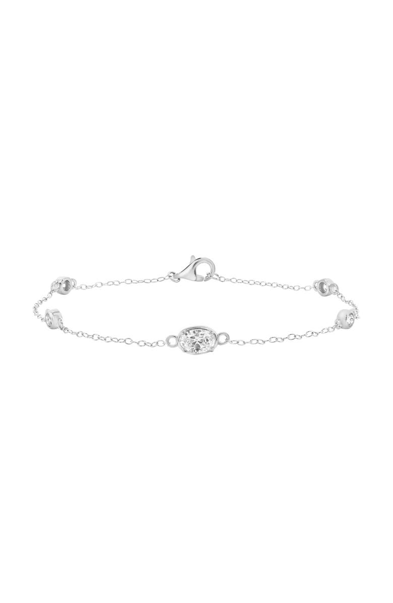 Donatello Gian Sterling Silver Crystal Bracelet, Main, color, Silver