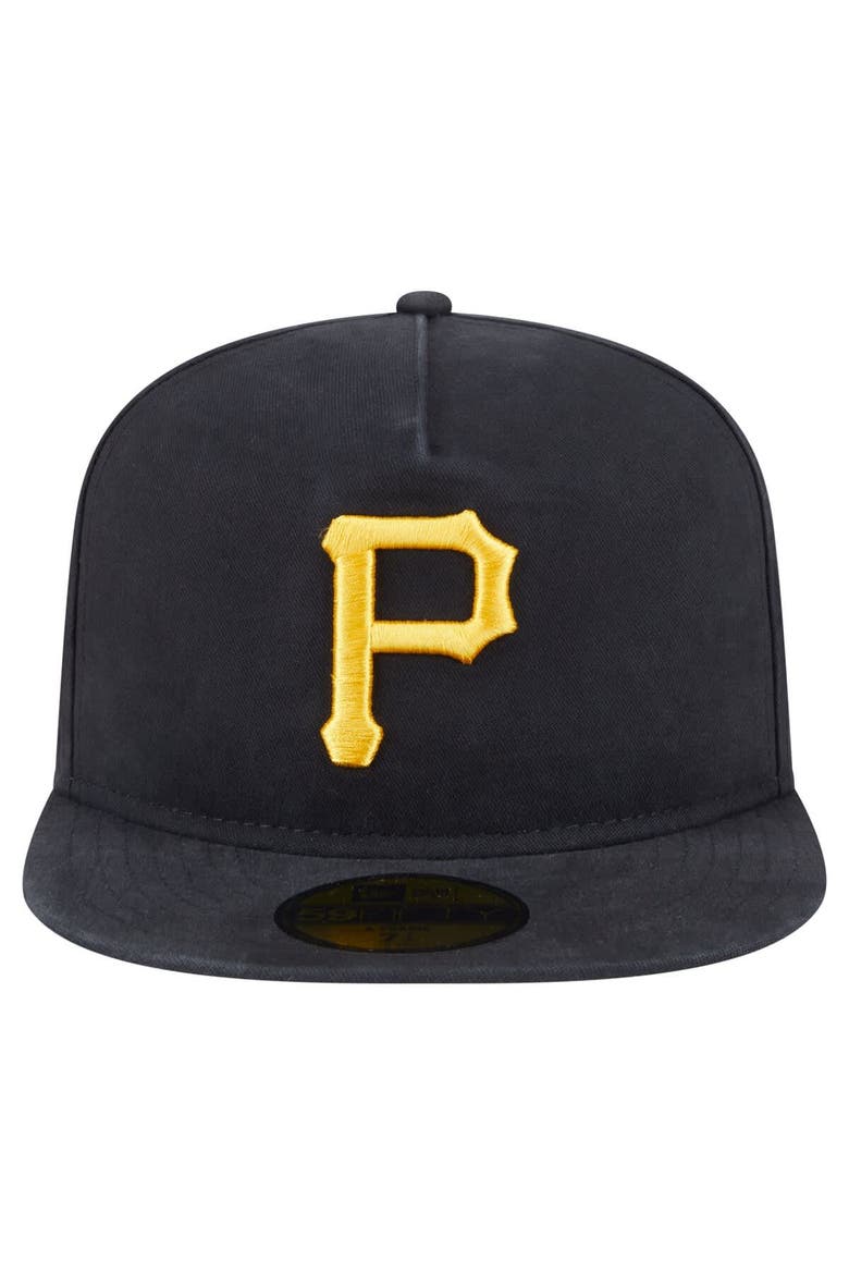 Men's New Era  Black Pittsburgh Pirates Championship Side Flag A-Frame 59FIFTY Fitted Hat, Alternate, color, Black