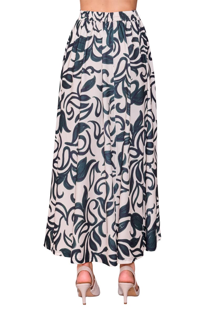 MELLODAY Techno Crepe Maxi Skirt, Alternate, color, Ivory Navy