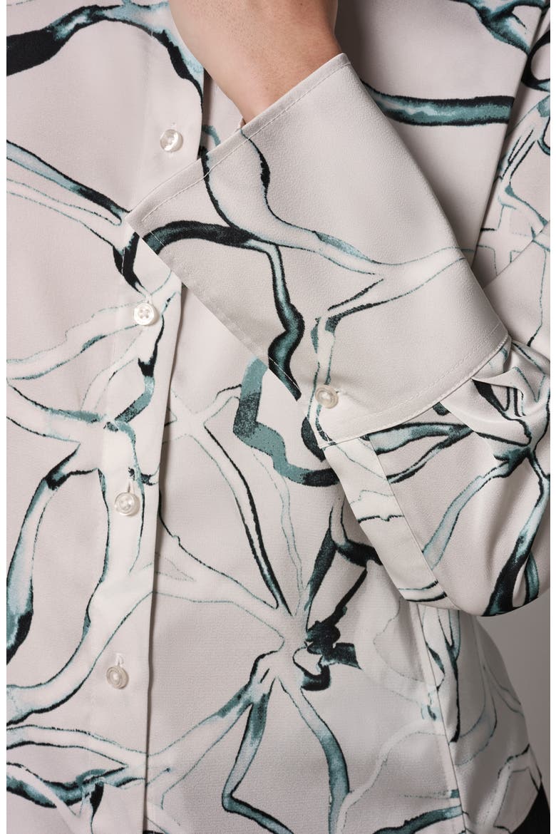 Print Asymmetric Shirt, Alternate, color, AQUA MINT MULTI