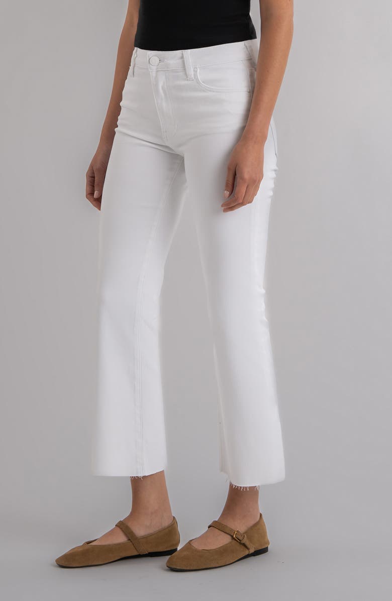 KUT from the Kloth Rachael Fab Ab Raw Hem High Waist Crop Mom Jeans, Alternate, color, Optic White