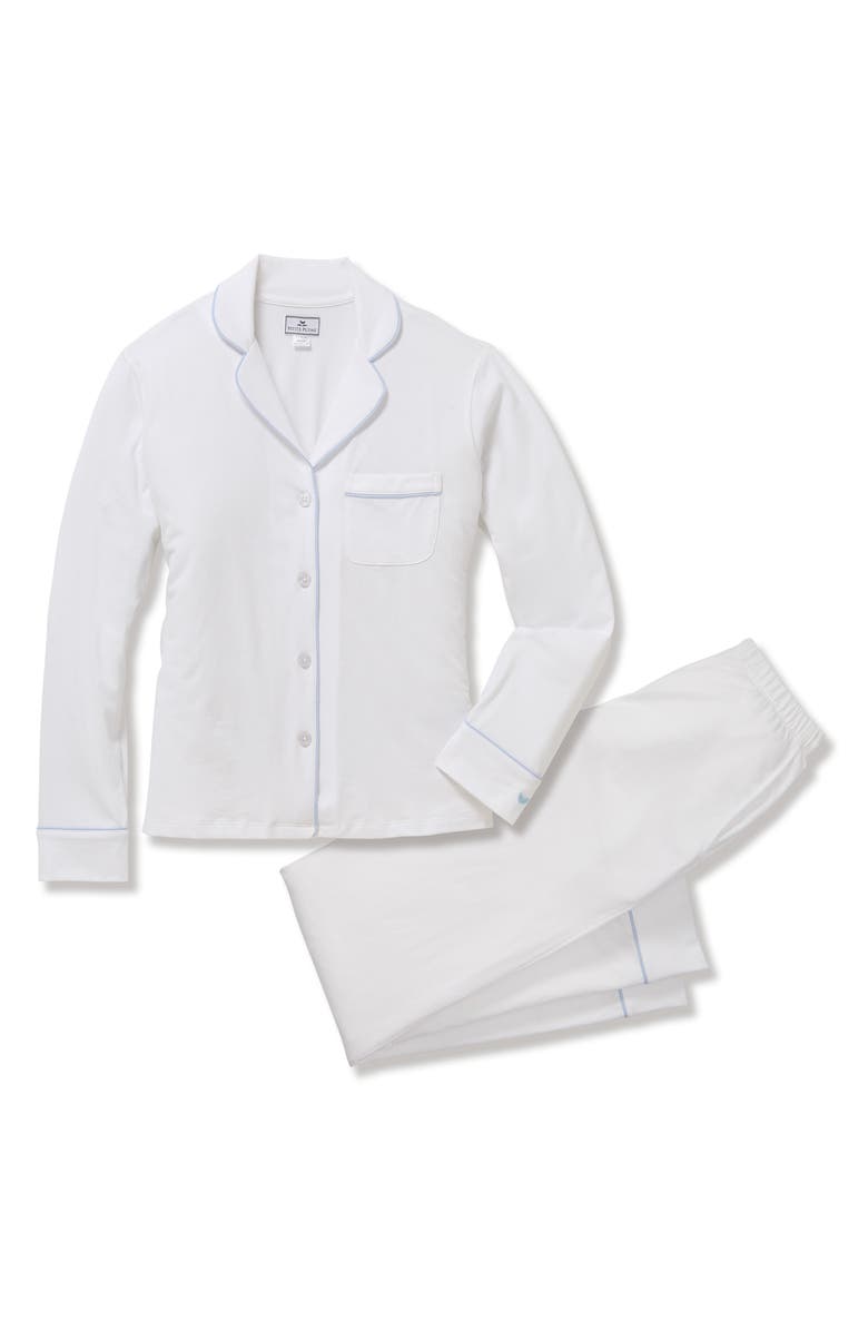 Petite Plume Pima Cotton Pajamas, Main, color, White