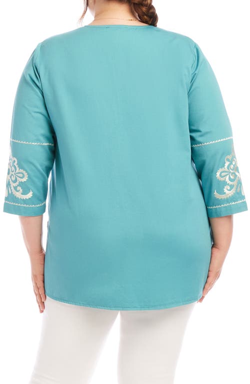 KAREN KANE KAREN KANE EMBROIDERED COTTON TUNIC TOP