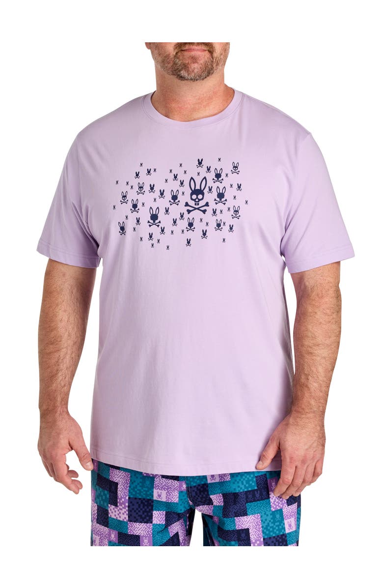 Psycho Bunny Big & Tall Nev Allover Graphic Tee, Main, color, Lavendula