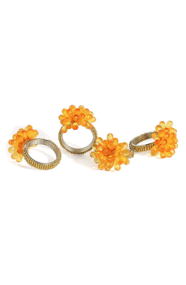 Tiramisu Set of 4 Napkin Rings, Main, color, Orange