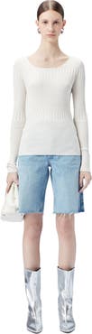 GOBI Mongolian Cashmere Ribbed Cotton Silk Cashmere Blend Sweater