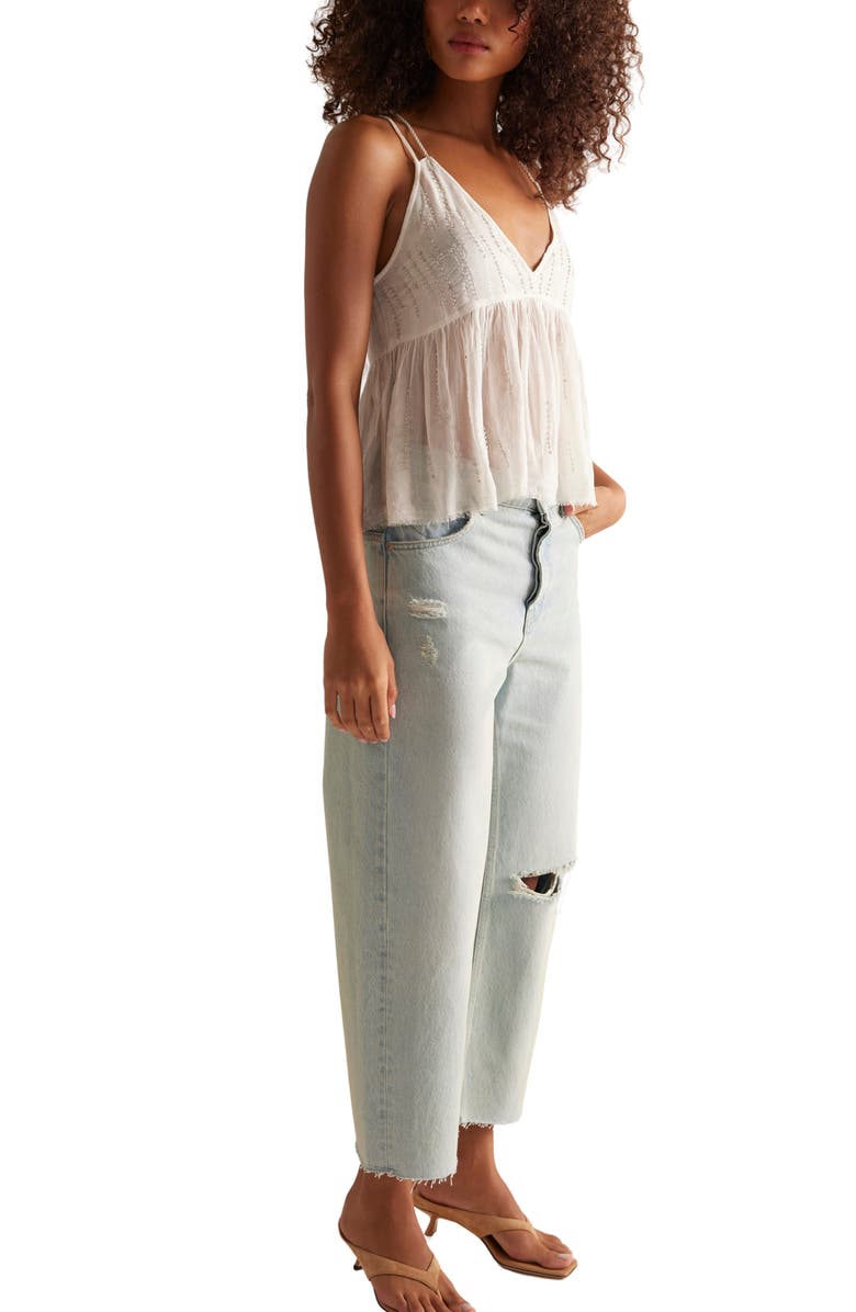 Free People Ariel Beaded Sheer Camisole, Alternate, color, Luminescent White