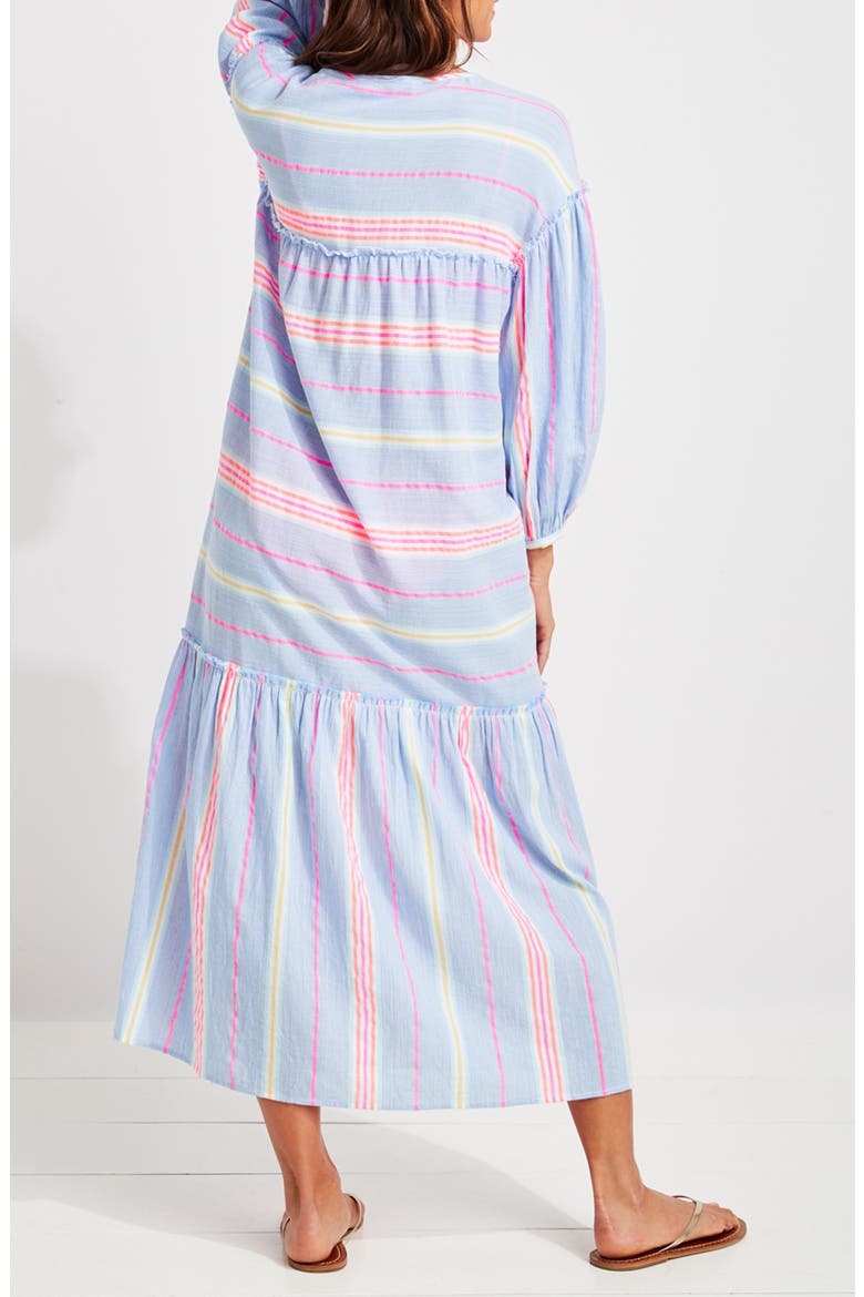 Beachy Stripe Cover-Up Caftan, Alternate, color, BREAKER BLUE