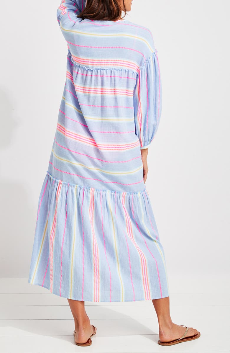 vineyard vines Beachy Stripe Cover-Up Caftan, Alternate, color, Breaker Blue