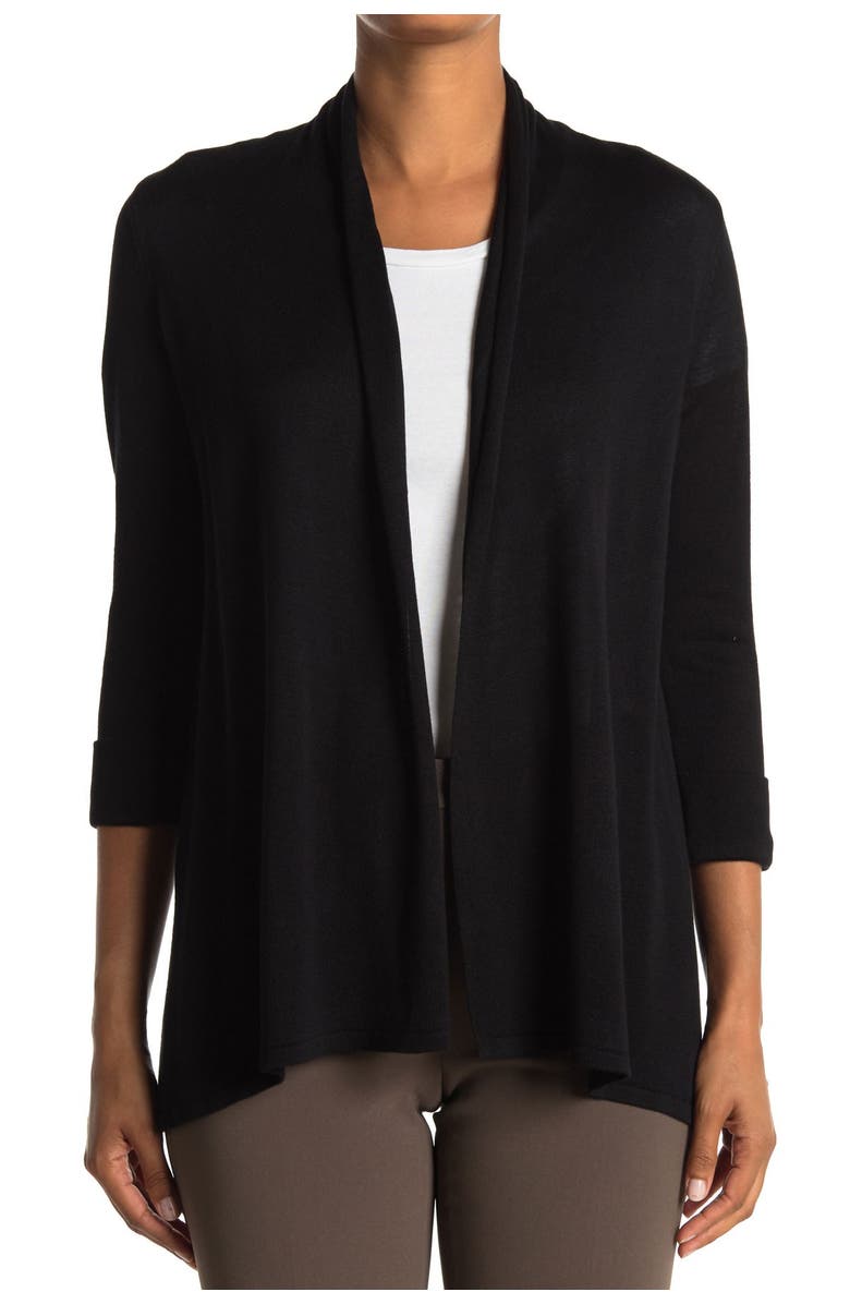 M Magaschoni 3/4 Length Sleeve Cardigan Sweater, Alternate, color, 