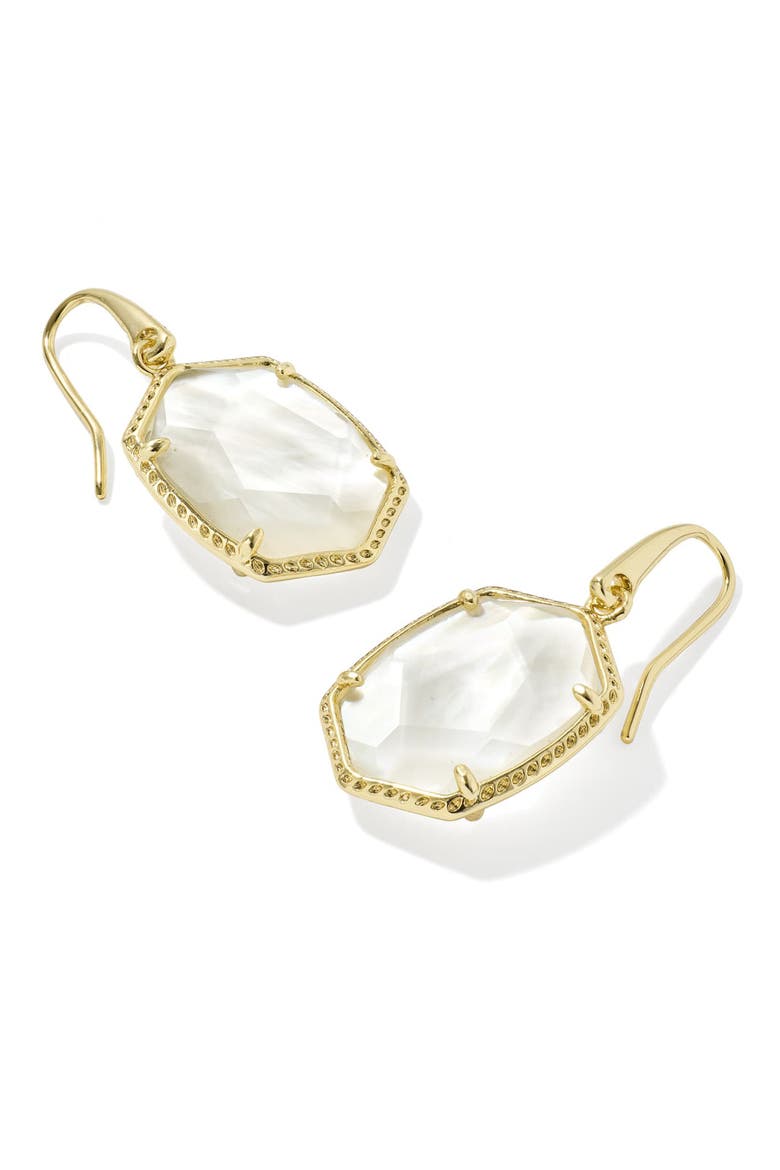 Daphne Frame Stone Drop Earrings, Alternate, color, GOLD IVORY MOTHER OF PEARL