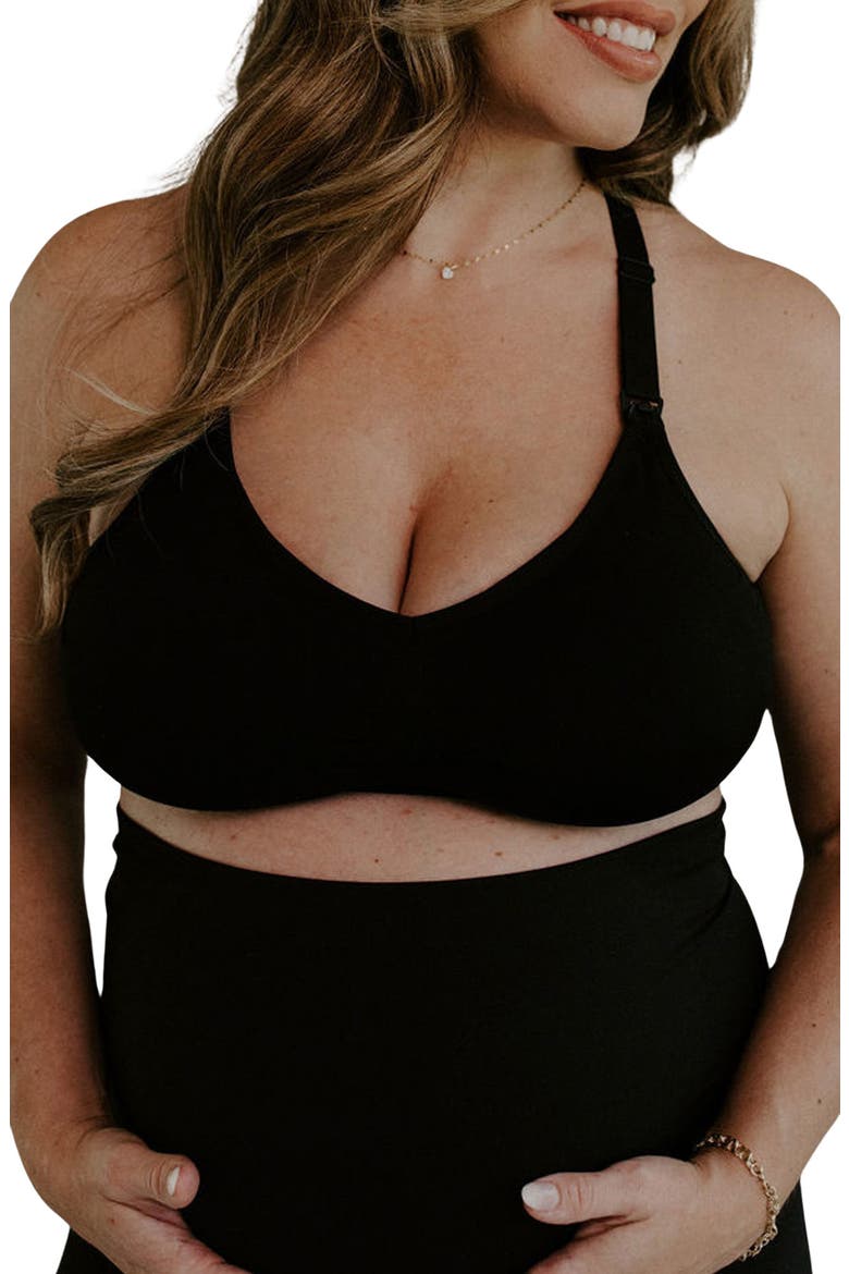 Bashful Maternity & Nursing Bra, Main, color, BLACK