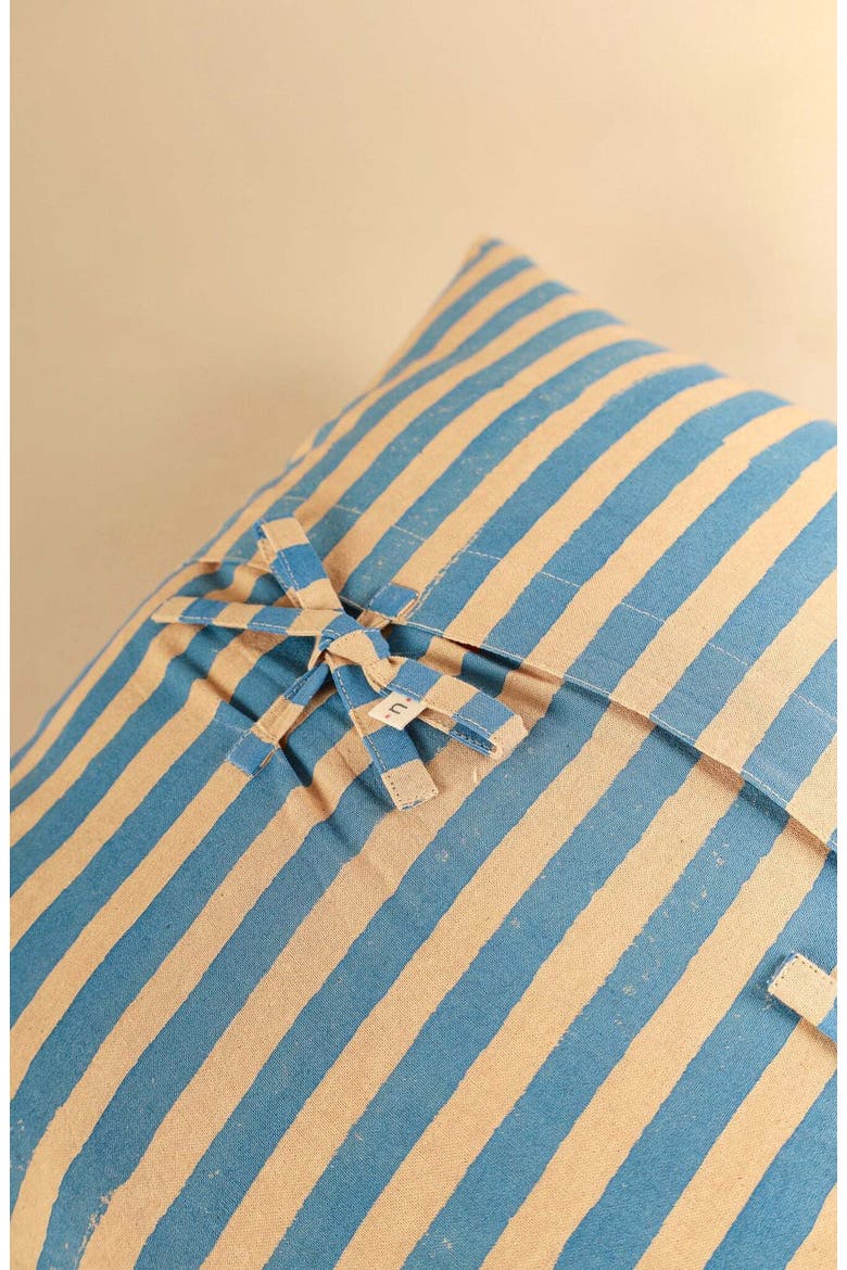 Oh! Stripes Block Print Pillow - Cover Only, Alternate, color, Blue