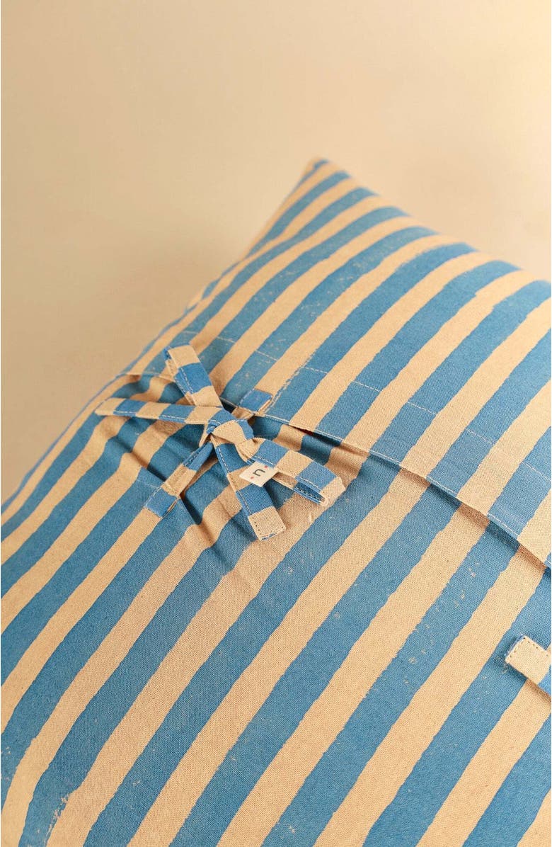 Ninéh Oh! Stripes Block Print Pillow - Cover Only, Alternate, color, Blue