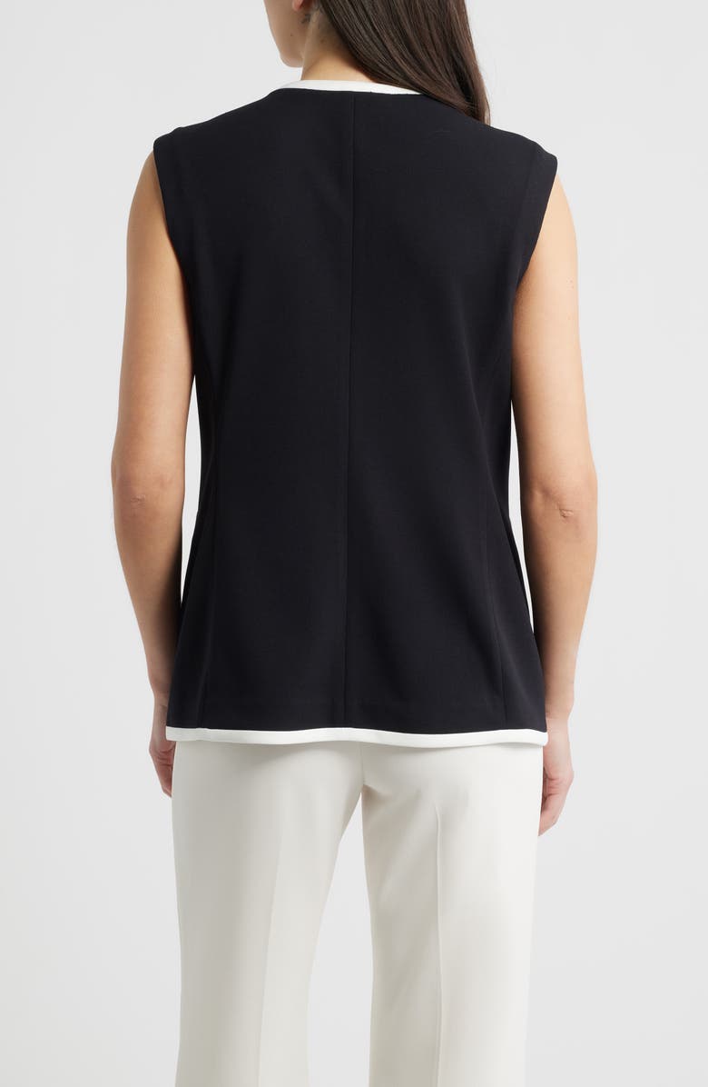 Anne Klein Colorblock Vest, Alternate, color, Anne Black / White Dove