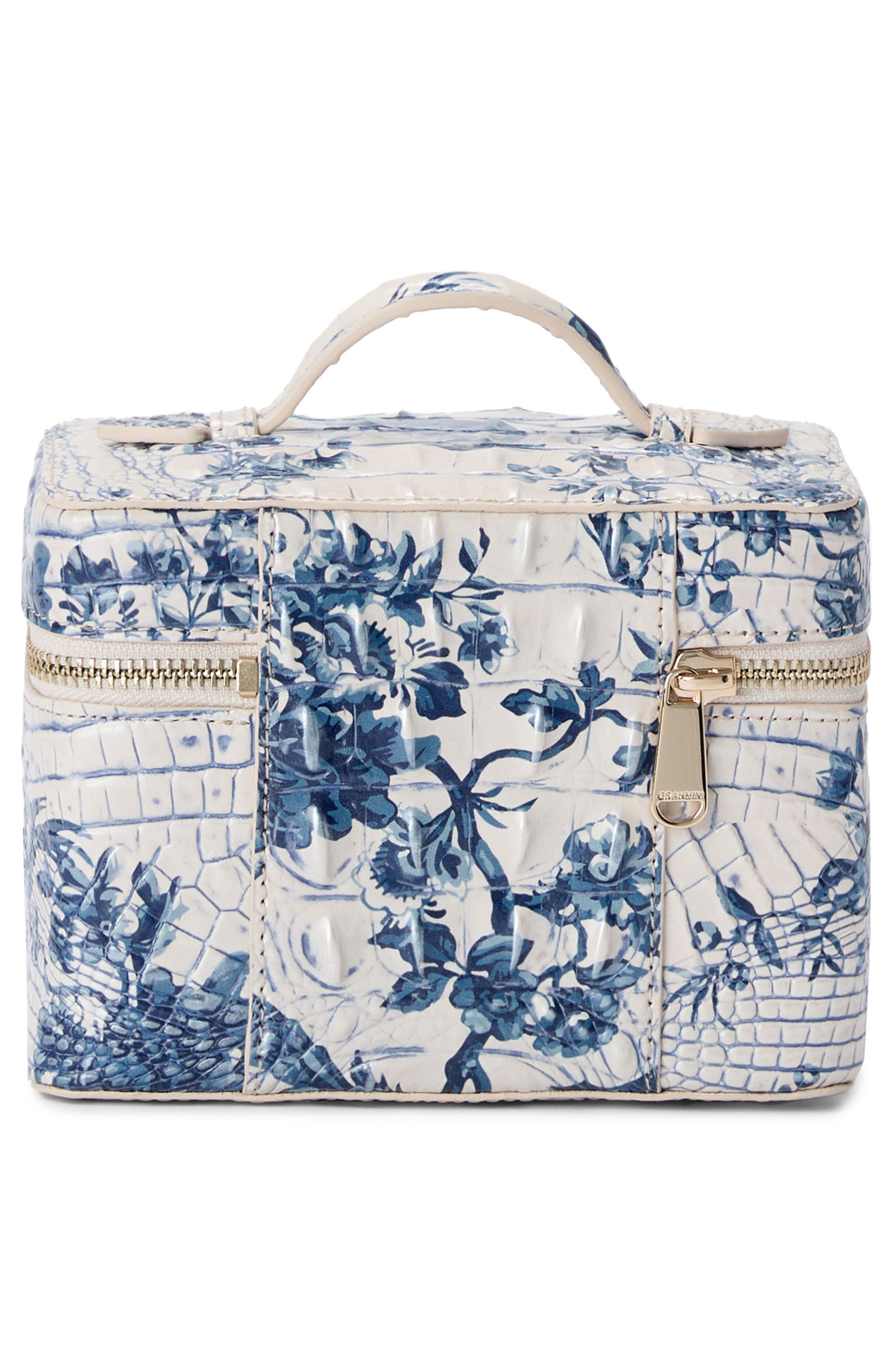 Brahmin Small Charmaine Croc Embossed Leather Train Case, Alternate, color, 