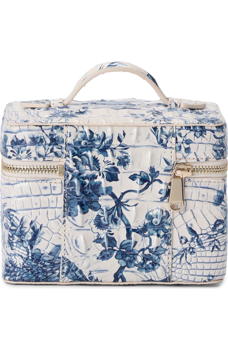 Brahmin Small Charmaine Croc Embossed Leather Train Case, Alternate, color,