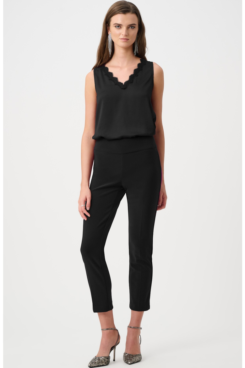 Recycled Satin Sleeveless V-Neck Top, Alternate, color, black