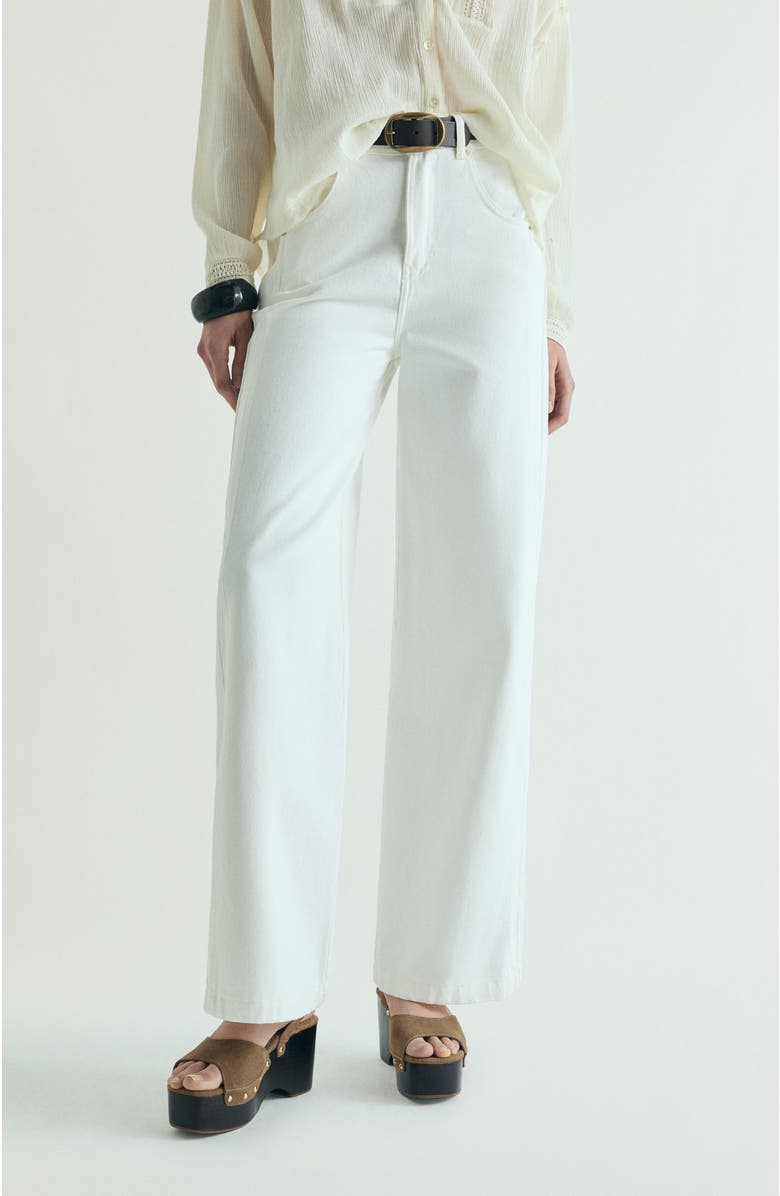 Scalpers Contrast Stitching Jeans, Main, color, Ecru