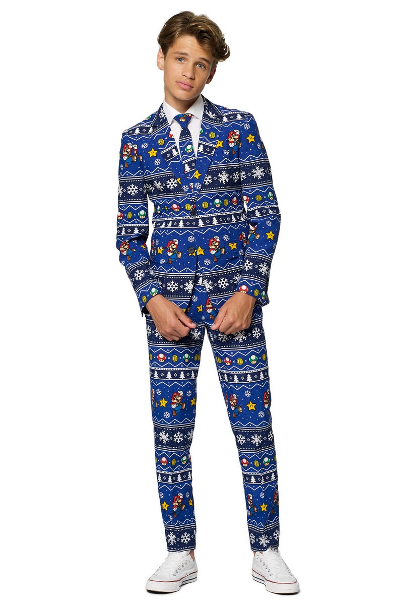 OppoSuits Merry Mario Two-Piece Suit with Tie, Alternate, color,