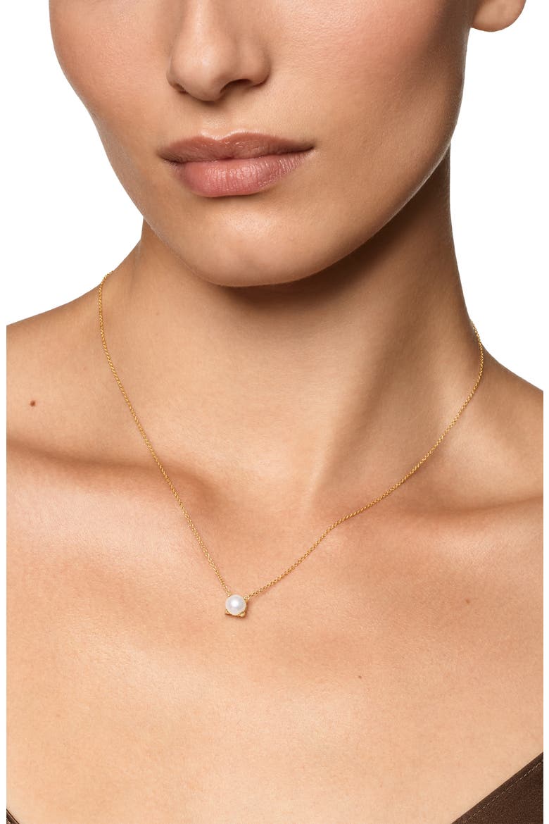 Pearl Classics Necklace with Diamonds, 6.5mm, Alternate, color, GOLD