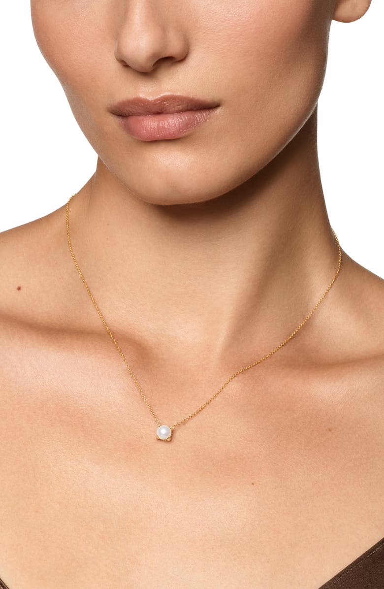 David Yurman Pearl Classics Necklace with Diamonds, 6.5mm, Alternate, color, Gold