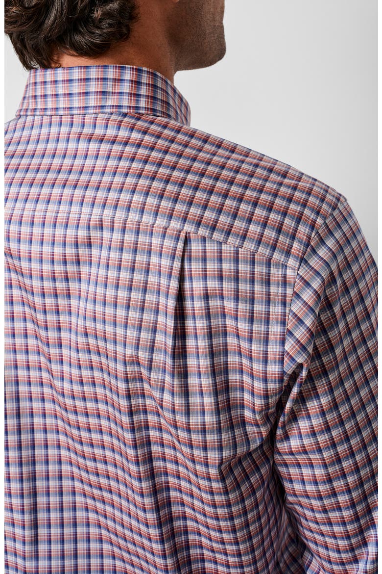 Check Sport Shirt, Alternate, color, NAVY/ SPICE
