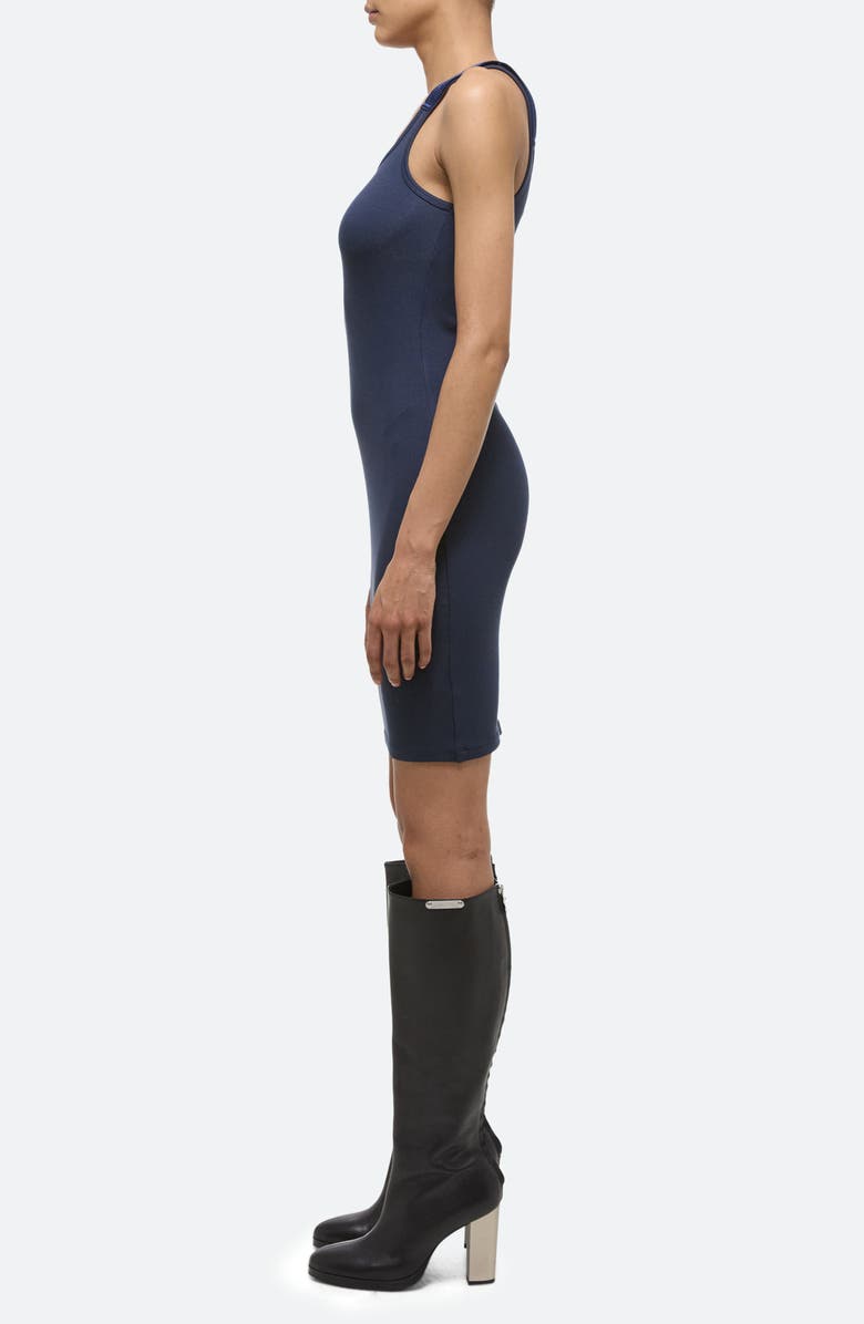 Helmut Lang Seatbelt Ribbed Tank Dress, Alternate, color, Navy