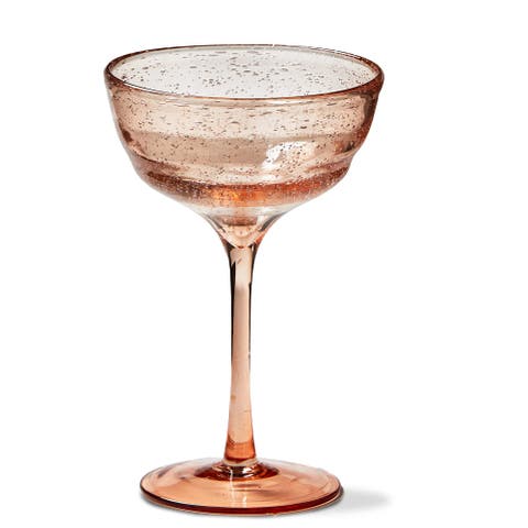 Blush Bubble Glass Coupe Wine Glasses