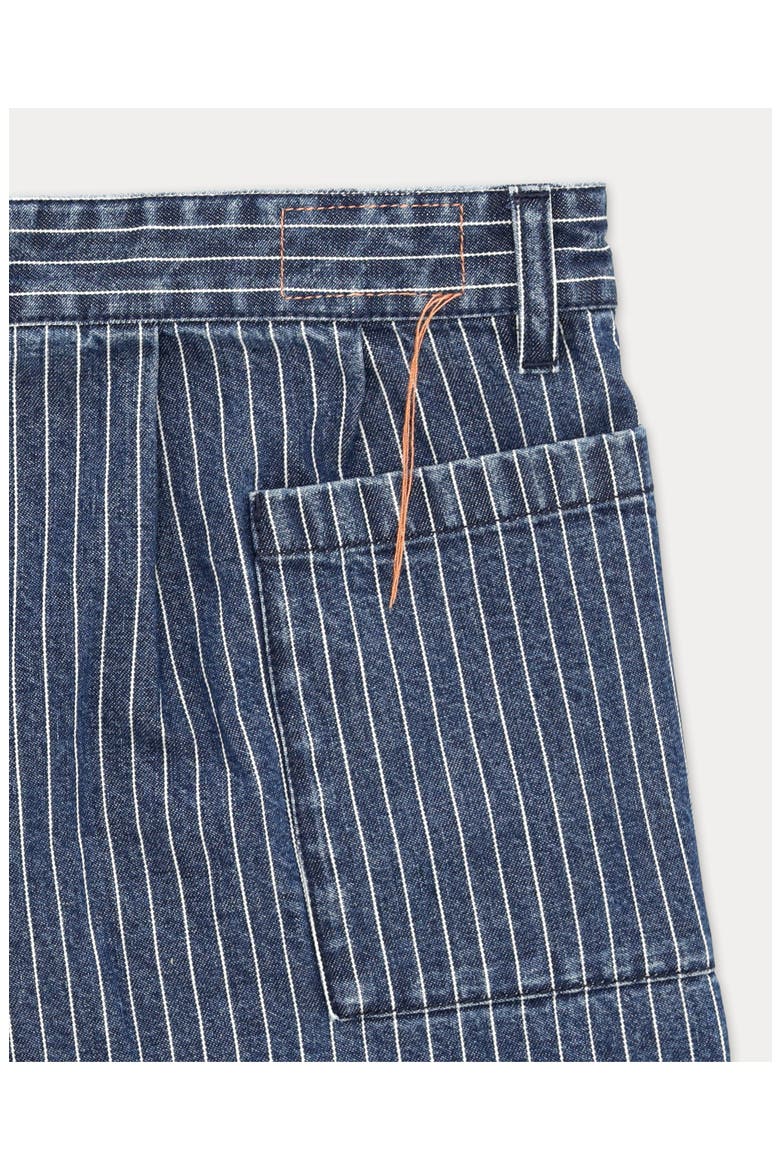 Colonel Pinstripe Denim Shorts, Alternate, color, Bleach Wash