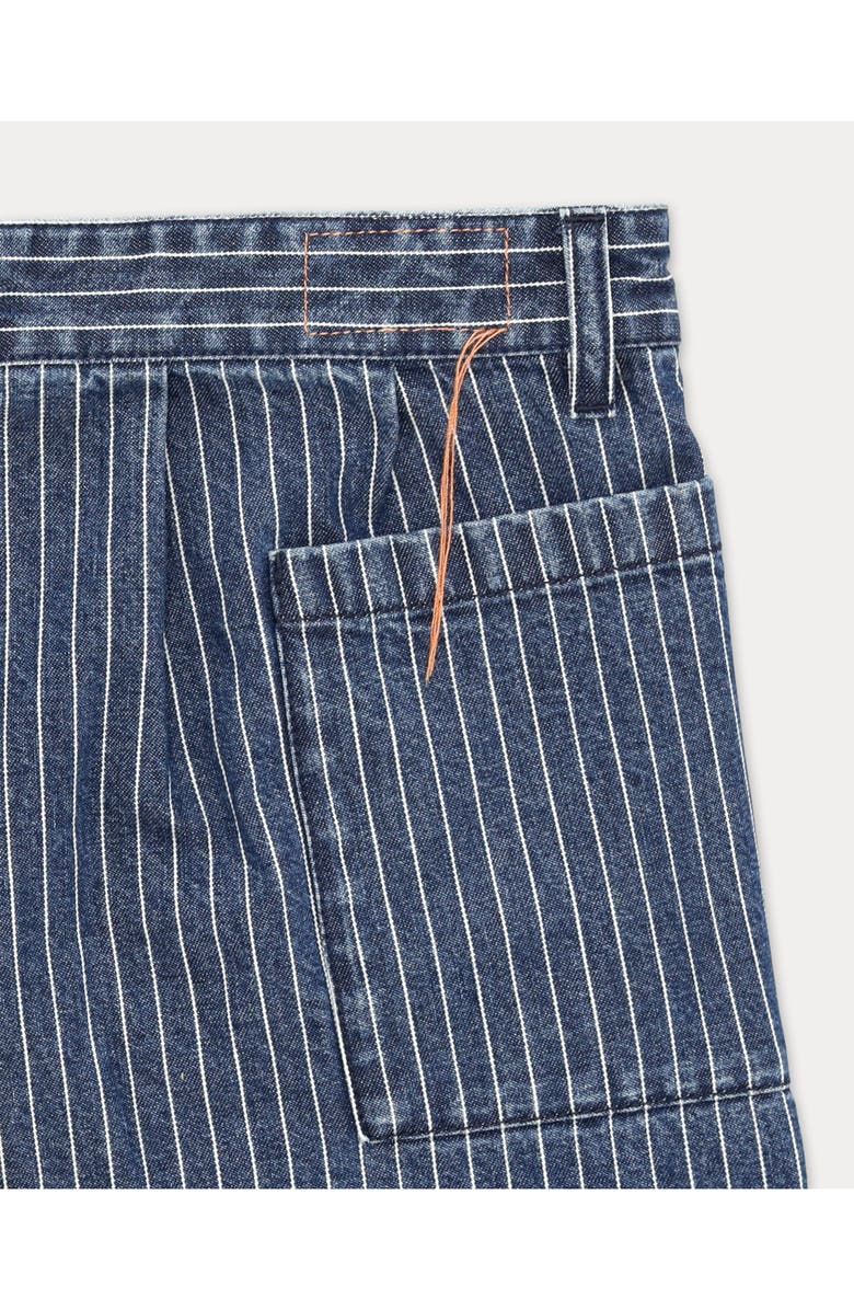 Fortela Colonel Pinstripe Denim Shorts, Alternate, color, Bleach Wash