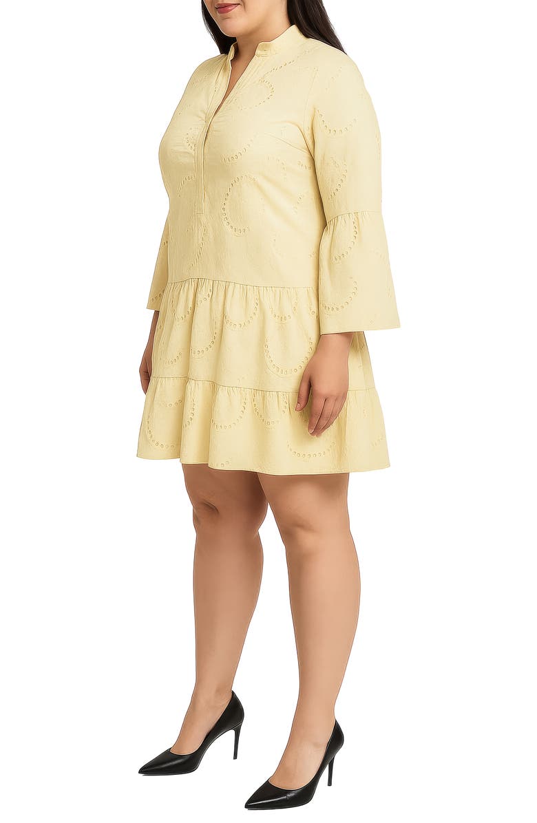 Standards & Practices Bell Sleeve Eyelet Tiered Dress, Alternate, color, Yellow