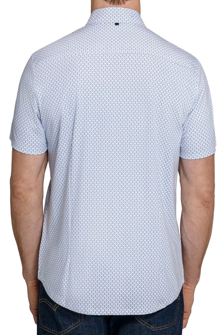 Raindrop Reworked Short Sleeve Button-Up Shirt, Alternate, color, WHITE/ BLUE