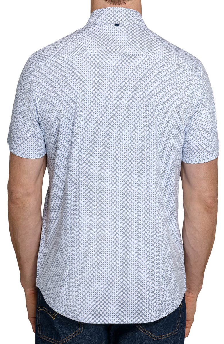 W.R.K Raindrop Reworked Short Sleeve Button-Up Shirt, Alternate, color, White/ Blue