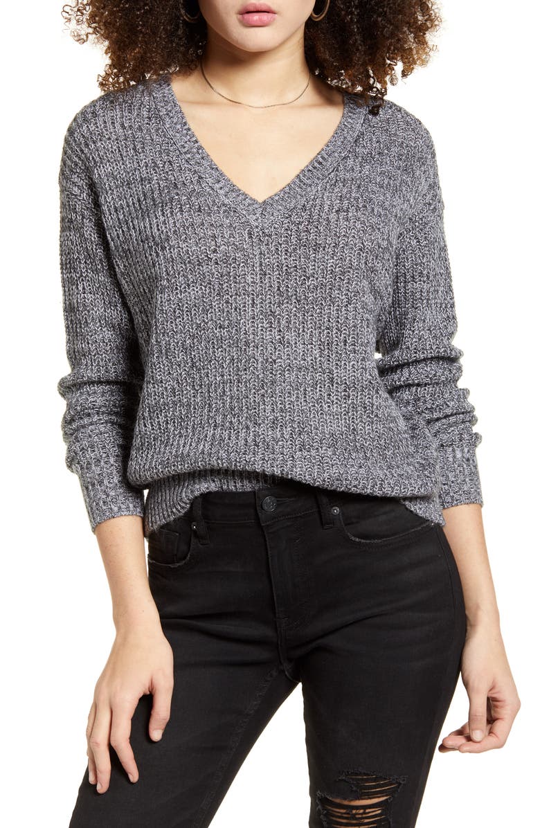 BP. Marled V-Neck Pullover, Main, color,