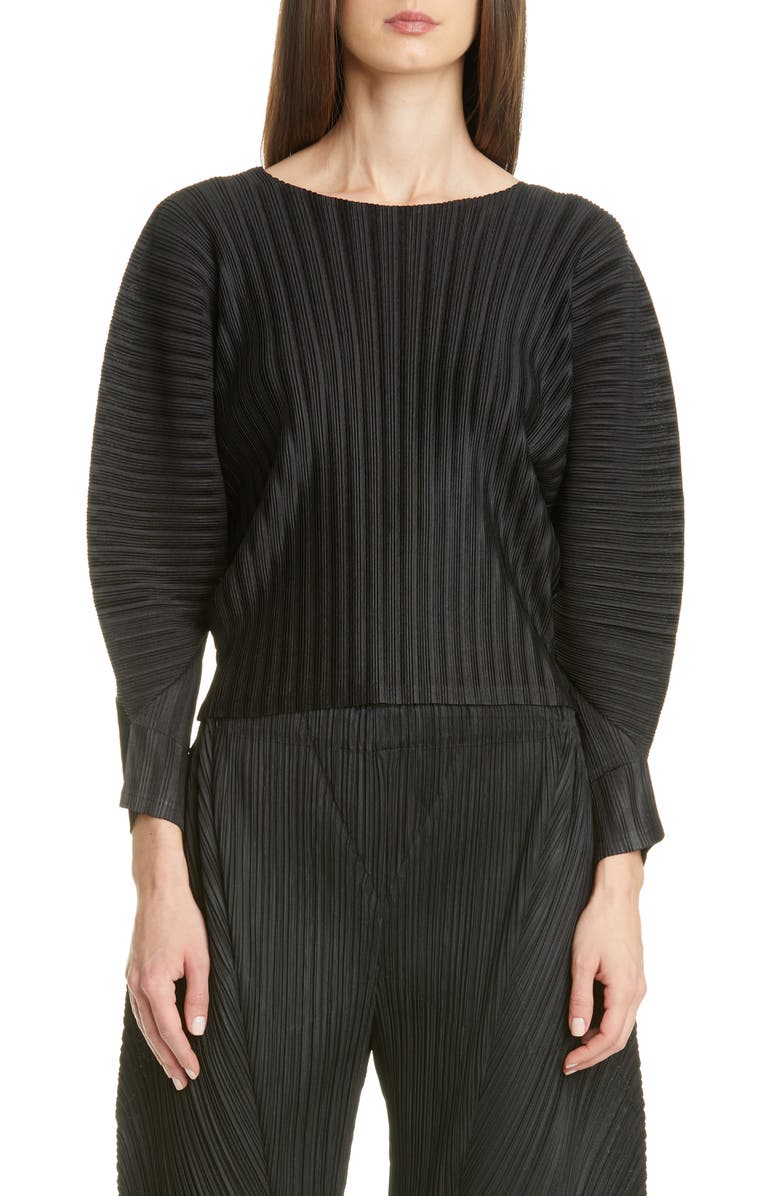 Pleats Please Issey Miyake Pleated Dolman Sleeve Top, Main, color, 