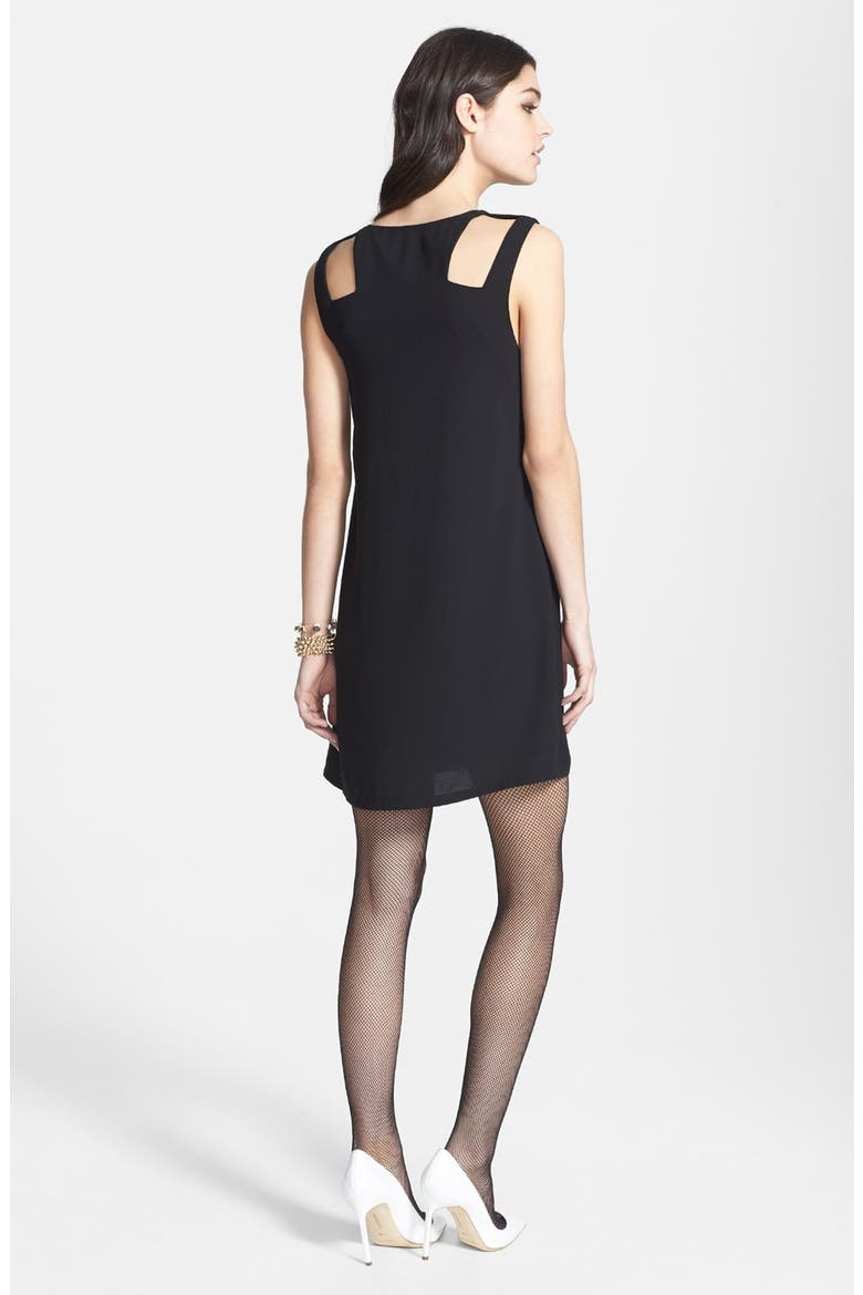 Cutout Shift Dress, Alternate, color, BLACK