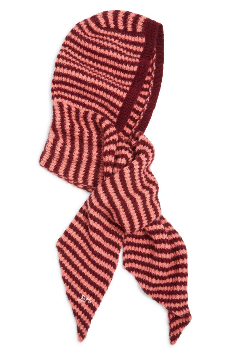 Damson Madder Tie Front Hood Scarf, Main, color, 