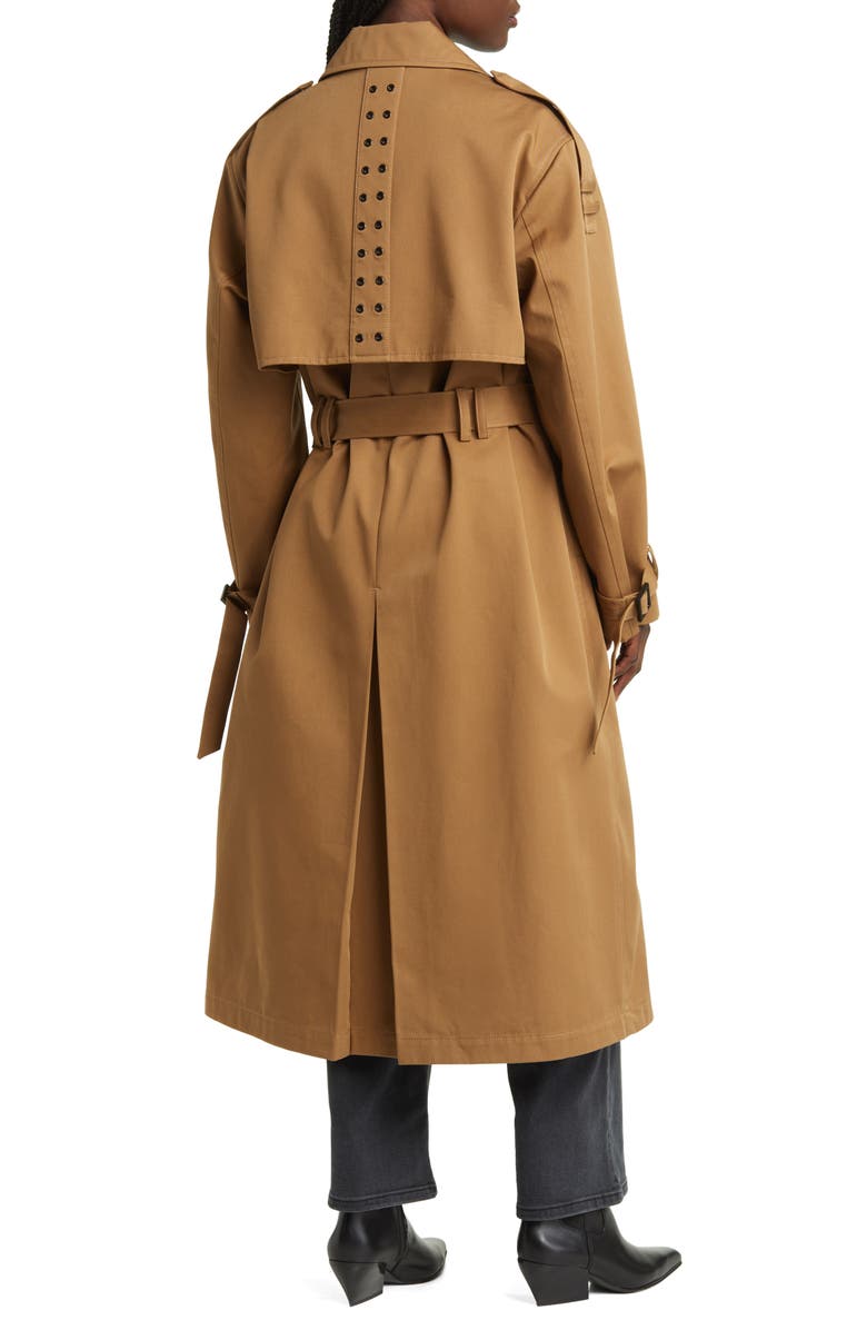 AllSaints Wyatt Cotton Trench Coat, Alternate, color, Brown