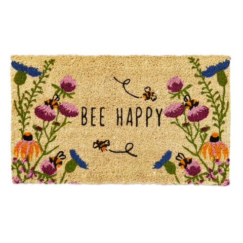 Bee Happy Wildflower Coir Mat Multi Coir Everyday