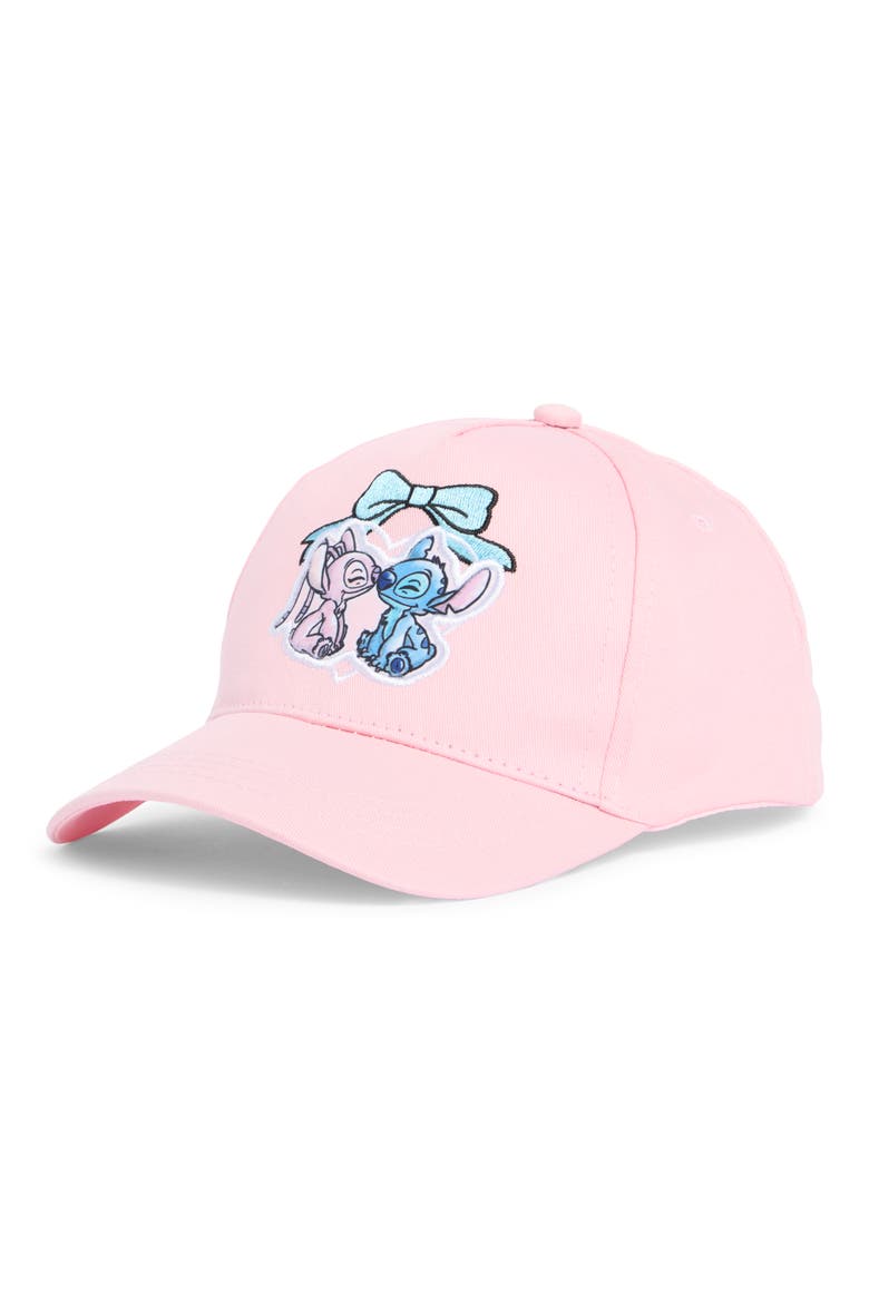 Kids' x Disney Stitch & Angel Baseball Cap, Main, color, PINK