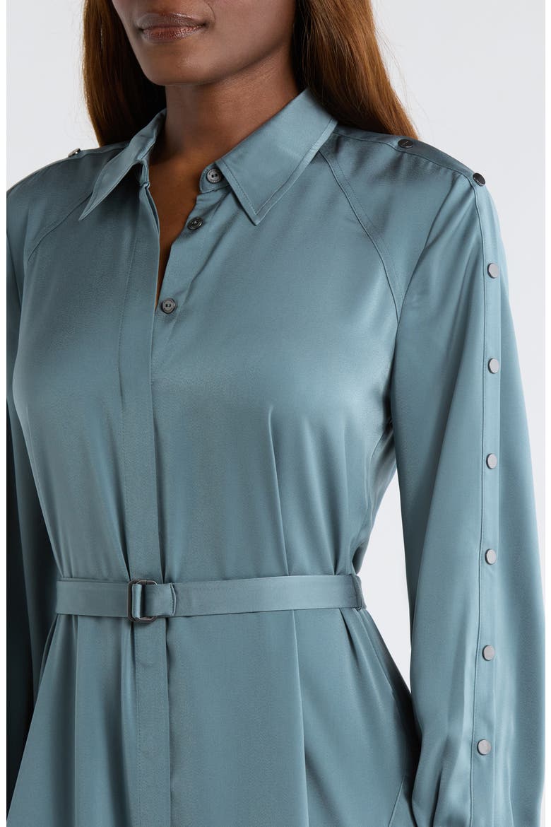 Lexi Long Sleeve High-Low Shirtdress, Alternate, color, STEEL BLUE