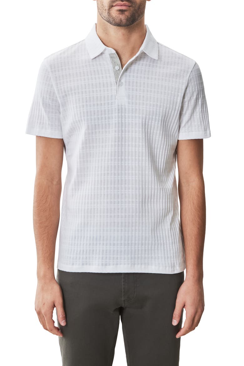 Mozart Jacquard Polo, Main, color, WHITE