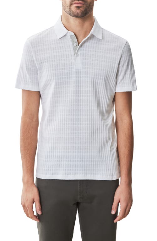 Robert Barakett Collins Stripe Johnny Collar Polo In White